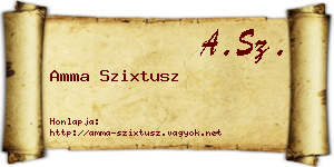Amma Szixtusz névjegykártya